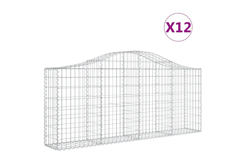 vidaXL 3145419 Arched Gabion Baskets 12 Pcs 200x30x80/100cm Galvanised Iron vidaXL 3145419 Arched Gabion Baskets 12 Pcs 200x30x80/100cm Galvanised Iron