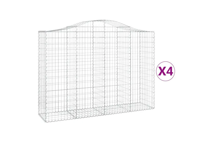 vidaXL 3145684 Arched Gabion Baskets 4 Pcs 200x50x140/160cm Galvanised Iron vidaXL 3145684 Arched Gabion Baskets 4 Pcs 200x50x140/160cm Galvanised Iron
