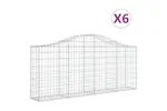 vidaXL 3145413 Arched Gabion Baskets 6 Pcs 200x30x80/100cm Galvanised Iron vidaXL 3145413 Arched Gabion Baskets 6 Pcs 200x30x80/100cm Galvanised Iron