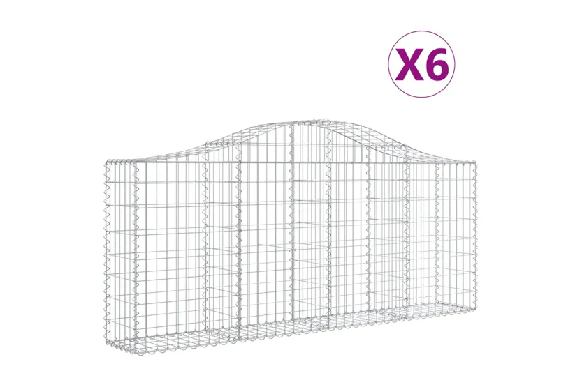 vidaXL 3145413 Arched Gabion Baskets 6 Pcs 200x30x80/100cm Galvanised Iron vidaXL 3145413 Arched Gabion Baskets 6 Pcs 200x30x80/100cm Galvanised Iron