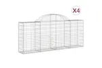vidaXL 3146091 Arched Gabion Baskets 4 Pcs 200x30x80/100cm Galvanised Iron vidaXL 3146091 Arched Gabion Baskets 4 Pcs 200x30x80/100cm Galvanised Iron