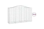 vidaXL 3145669 Arched Gabion Baskets 10 Pcs 200x50x120/140cm Galvanised Iron vidaXL 3145669 Arched Gabion Baskets 10 Pcs 200x50x120/140cm Galvanised Iron