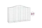 vidaXL 3145666 Arched Gabion Baskets 7 Pcs 200x50x120/140cm Galvanised Iron vidaXL 3145666 Arched Gabion Baskets 7 Pcs 200x50x120/140cm Galvanised Iron