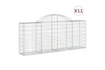 vidaXL 3146098 Arched Gabion Baskets 11 Pcs 200x30x80/100cm Galvanised Iron vidaXL 3146098 Arched Gabion Baskets 11 Pcs 200x30x80/100cm Galvanised Iron