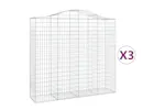 vidaXL 3145725 Arched Gabion Baskets 3 Pcs 200x50x180/200cm Galvanised Iron vidaXL 3145725 Arched Gabion Baskets 3 Pcs 200x50x180/200cm Galvanised Iron