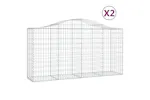 vidaXL 3145640 Arched Gabion Baskets 2 Pcs 200x50x100/120cm Galvanised Iron vidaXL 3145640 Arched Gabion Baskets 2 Pcs 200x50x100/120cm Galvanised Iron