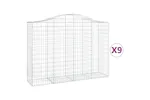 vidaXL 3145689 Arched Gabion Baskets 9 Pcs 200x50x140/160cm Galvanised Iron vidaXL 3145689 Arched Gabion Baskets 9 Pcs 200x50x140/160cm Galvanised Iron