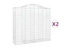 vidaXL 3145724 Arched Gabion Baskets 2 Pcs 200x50x180/200cm Galvanised Iron vidaXL 3145724 Arched Gabion Baskets 2 Pcs 200x50x180/200cm Galvanised Iron