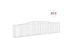 vidaXL 3145822 Arched Gabion Baskets 15 Pcs 400x30x80/100cm Galvanised Iron vidaXL 3145822 Arched Gabion Baskets 15 Pcs 400x30x80/100cm Galvanised Iron