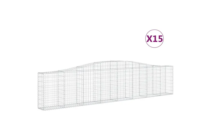 vidaXL 3145822 Arched Gabion Baskets 15 Pcs 400x30x80/100cm Galvanised Iron vidaXL 3145822 Arched Gabion Baskets 15 Pcs 400x30x80/100cm Galvanised Iron