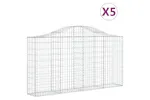 vidaXL 3145433 Arched Gabion Baskets 5 Pcs 200x30x100/120cm Galvanised Iron vidaXL 3145433 Arched Gabion Baskets 5 Pcs 200x30x100/120cm Galvanised Iron
