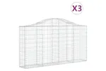 vidaXL 3145431 Arched Gabion Baskets 3 Pcs 200x30x100/120cm Galvanised Iron vidaXL 3145431 Arched Gabion Baskets 3 Pcs 200x30x100/120cm Galvanised Iron