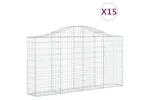 vidaXL 3145443 Arched Gabion Baskets 15 Pcs 200x30x100/120cm Galvanised Iron vidaXL 3145443 Arched Gabion Baskets 15 Pcs 200x30x100/120cm Galvanised Iron
