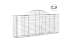 vidaXL 3146097 Arched Gabion Baskets 10 Pcs 200x30x80/100cm Galvanised Iron vidaXL 3146097 Arched Gabion Baskets 10 Pcs 200x30x80/100cm Galvanised Iron