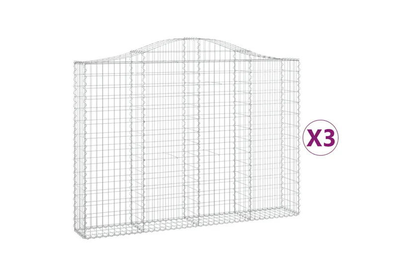 vidaXL 3145473 Arched Gabion Baskets 3 Pcs 200x30x140/160cm Galvanised Iron vidaXL 3145473 Arched Gabion Baskets 3 Pcs 200x30x140/160cm Galvanised Iron