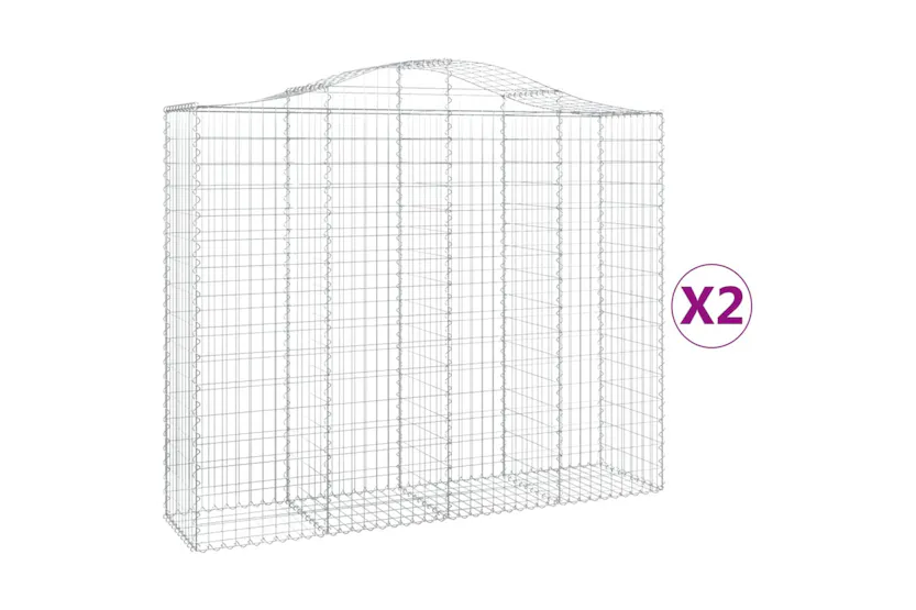 vidaXL 3145703 Arched Gabion Baskets 2 Pcs 200x50x160/180cm Galvanised Iron vidaXL 3145703 Arched Gabion Baskets 2 Pcs 200x50x160/180cm Galvanised Iron