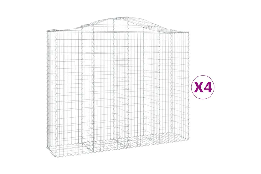 vidaXL 3145705 Arched Gabion Baskets 4 Pcs 200x50x160/180cm Galvanised Iron vidaXL 3145705 Arched Gabion Baskets 4 Pcs 200x50x160/180cm Galvanised Iron