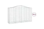 vidaXL 3145670 Arched Gabion Baskets 11 Pcs 200x50x120/140cm Galvanised Iron vidaXL 3145670 Arched Gabion Baskets 11 Pcs 200x50x120/140cm Galvanised Iron