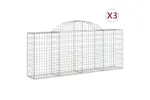 vidaXL 3146090 Arched Gabion Baskets 3 Pcs 200x30x80/100cm Galvanised Iron vidaXL 3146090 Arched Gabion Baskets 3 Pcs 200x30x80/100cm Galvanised Iron
