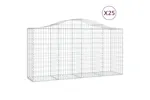vidaXL 3145656 Arched Gabion Baskets 25 Pcs 200x50x100/120cm Galvanised Iron vidaXL 3145656 Arched Gabion Baskets 25 Pcs 200x50x100/120cm Galvanised Iron