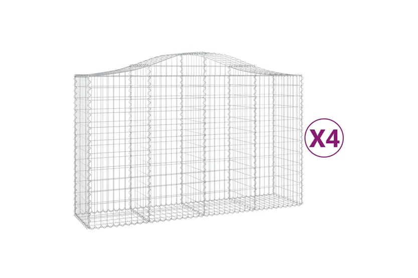 vidaXL 3145663 Arched Gabion Baskets 4 Pcs 200x50x120/140cm Galvanised Iron vidaXL 3145663 Arched Gabion Baskets 4 Pcs 200x50x120/140cm Galvanised Iron