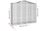 vidaXL 3145704 Arched Gabion Baskets 3 Pcs 200x50x160/180cm Galvanised Iron vidaXL 3145704 Arched Gabion Baskets 3 Pcs 200x50x160/180cm Galvanised Iron