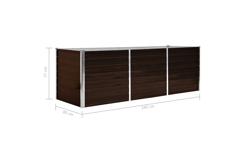 vidaXL 45713 Garden Raised Bed Brown 240x80x77cm Galvanised Steel vidaXL 45713 Garden Raised Bed Brown 240x80x77cm Galvanised Steel