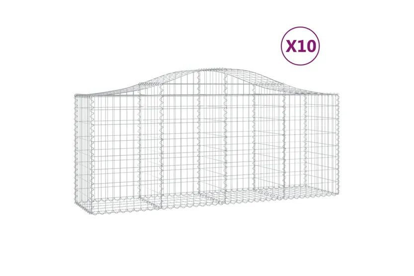 vidaXL 3145627 Arched Gabion Baskets 10 Pcs 200x50x80/100cm Galvanised Iron vidaXL 3145627 Arched Gabion Baskets 10 Pcs 200x50x80/100cm Galvanised Iron