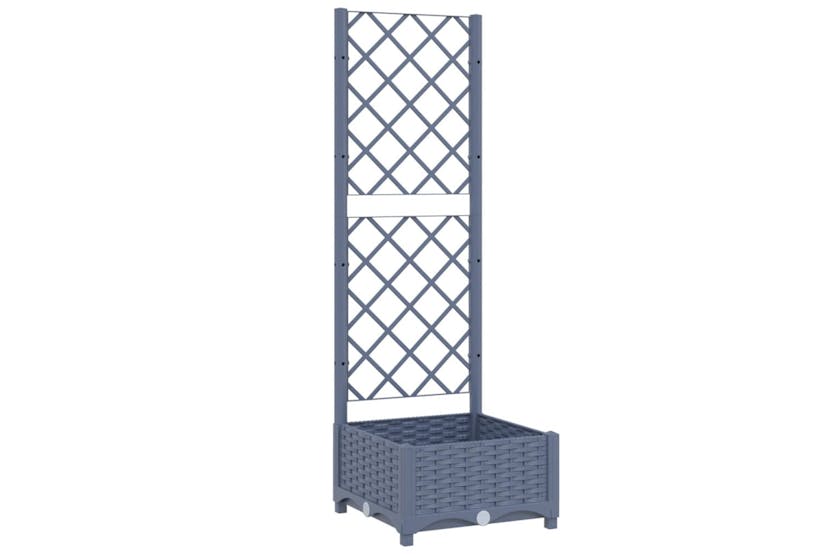 vidaXL Garden Planter With Trellis Dark Grey 40x40x121.5cm Pp vidaXL Garden Planter With Trellis Dark Grey 40x40x121.5cm Pp