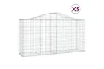vidaXL 3145643 Arched Gabion Baskets 5 Pcs 200x50x100/120cm Galvanised Iron vidaXL 3145643 Arched Gabion Baskets 5 Pcs 200x50x100/120cm Galvanised Iron