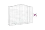 vidaXL 3145685 Arched Gabion Baskets 5 Pcs 200x50x140/160cm Galvanised Iron vidaXL 3145685 Arched Gabion Baskets 5 Pcs 200x50x140/160cm Galvanised Iron