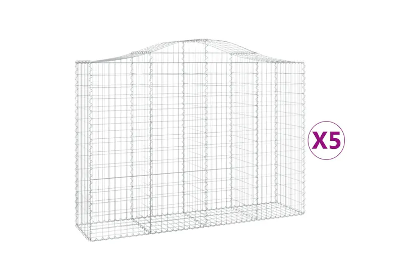 vidaXL 3145685 Arched Gabion Baskets 5 Pcs 200x50x140/160cm Galvanised Iron vidaXL 3145685 Arched Gabion Baskets 5 Pcs 200x50x140/160cm Galvanised Iron