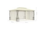 vidaXL 48596 Gazebo With Nets 300x400x265cm Cream vidaXL 48596 Gazebo With Nets 300x400x265cm Cream