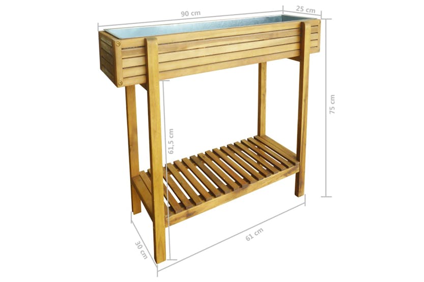 vidaXL 43793 Raised Garden Raised Bed Solid Acacia Wood And Zinc vidaXL 43793 Raised Garden Raised Bed Solid Acacia Wood And Zinc