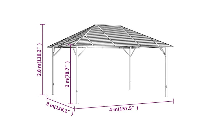 vidaXL 315249 Gazebo With Roof 4x3 M Anthracite vidaXL 315249 Gazebo With Roof 4x3 M Anthracite