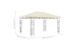 vidaXL 47970 Gazebo With Mosquito Net 4x3x2.73 M Cream 180 G/m² vidaXL 47970 Gazebo With Mosquito Net 4x3x2.73 M Cream 180 G/m²