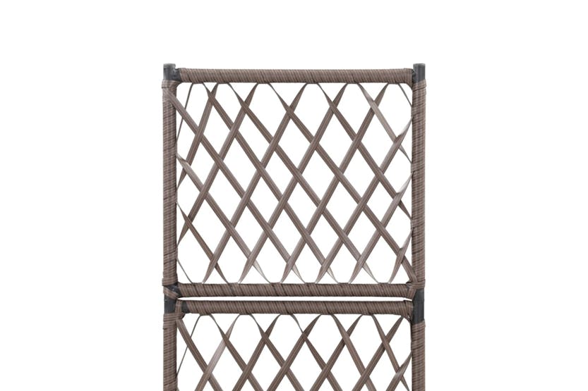 vidaXL 46936 Trellis Raised Bed With 1 Pot 30x30x107cm Poly Rattan Brown vidaXL 46936 Trellis Raised Bed With 1 Pot 30x30x107cm Poly Rattan Brown