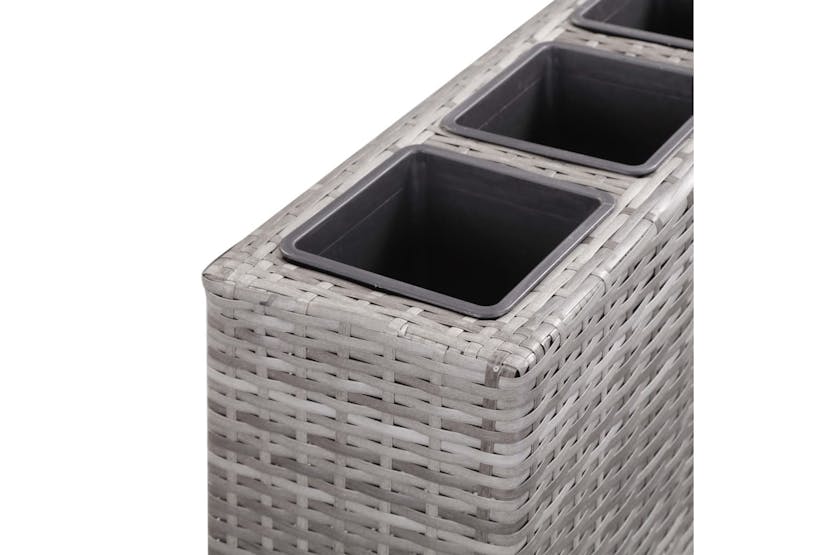 vidaXL 46949 Garden Raised Bed With 4 Pots 80x22x79cm Poly Rattan Grey vidaXL 46949 Garden Raised Bed With 4 Pots 80x22x79cm Poly Rattan Grey