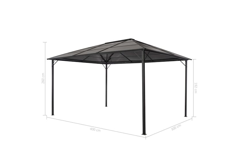 vidaXL 44643 Gazebo With Roof Aluminium 4x3x2.6 M Black vidaXL 44643 Gazebo With Roof Aluminium 4x3x2.6 M Black