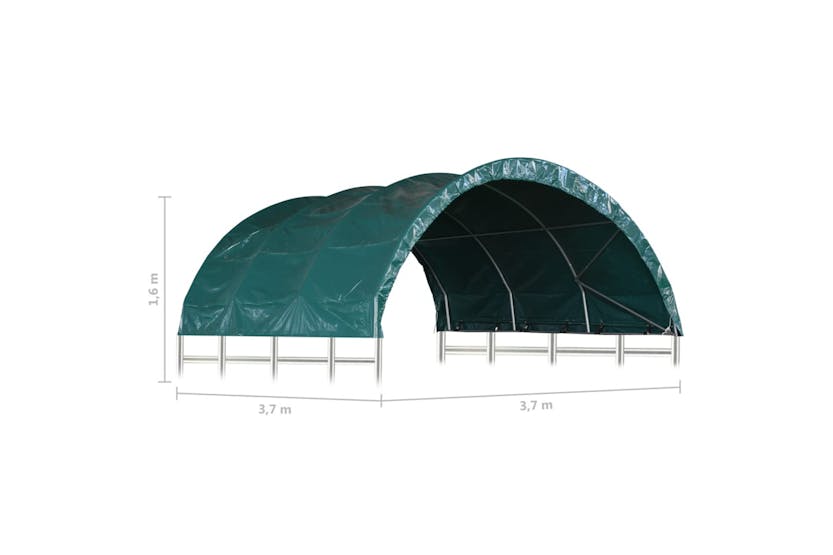 vidaXL 3056433 Livestock Tent Pvc 3.7x3.7 M Green vidaXL 3056433 Livestock Tent Pvc 3.7x3.7 M Green