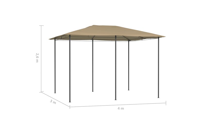 vidaXL 313615 Gazebo 3x4x2.6 M Taupe 160 G/m² vidaXL 313615 Gazebo 3x4x2.6 M Taupe 160 G/m²