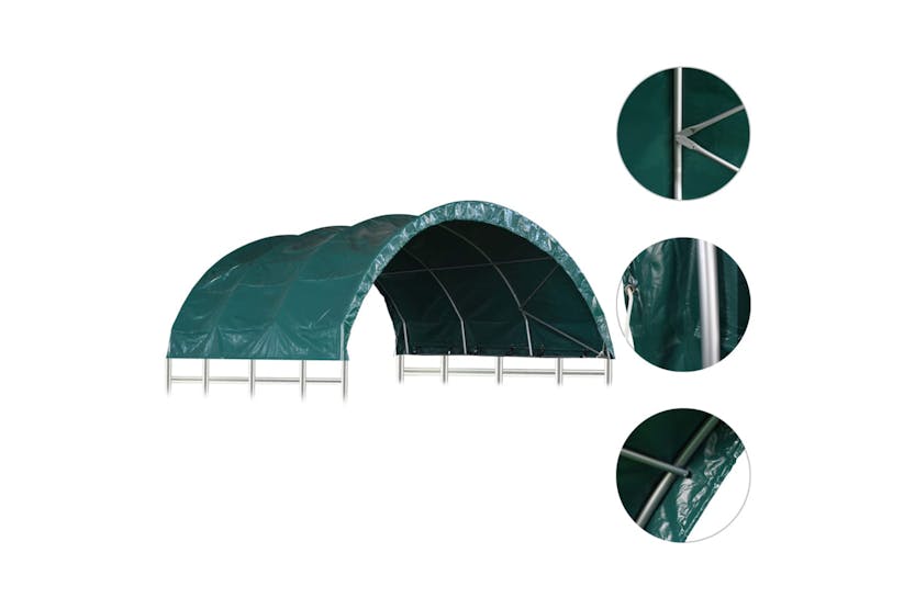 vidaXL 3056433 Livestock Tent Pvc 3.7x3.7 M Green vidaXL 3056433 Livestock Tent Pvc 3.7x3.7 M Green