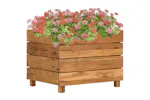 vidaXL Raised Bed 50x40x38cm Recycled Teak Wood And Steel vidaXL Raised Bed 50x40x38cm Recycled Teak Wood And Steel