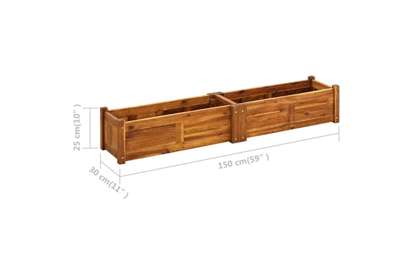 vidaXL 42567 Garden Raised Bed Acacia Wood 150x30x25cm vidaXL 42567 Garden Raised Bed Acacia Wood 150x30x25cm