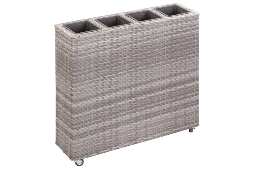 vidaXL 46949 Garden Raised Bed With 4 Pots 80x22x79cm Poly Rattan Grey vidaXL 46949 Garden Raised Bed With 4 Pots 80x22x79cm Poly Rattan Grey