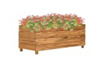 vidaXL Raised Bed 100x40x38cm Recycled Teak Wood And Steel vidaXL Raised Bed 100x40x38cm Recycled Teak Wood And Steel
