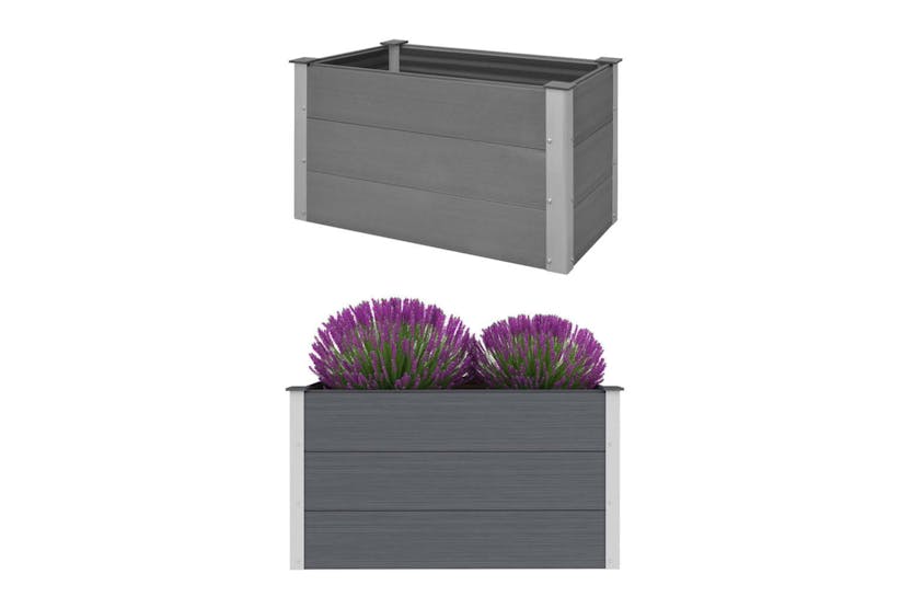 vidaXL 43603 Garden Raised Bed Wpc 100x50x54cm Grey vidaXL 43603 Garden Raised Bed Wpc 100x50x54cm Grey