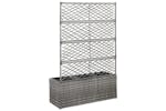 vidaXL 46935 Trellis Raised Bed With 3 Pots 83x30x130cm Poly Rattan Grey vidaXL 46935 Trellis Raised Bed With 3 Pots 83x30x130cm Poly Rattan Grey