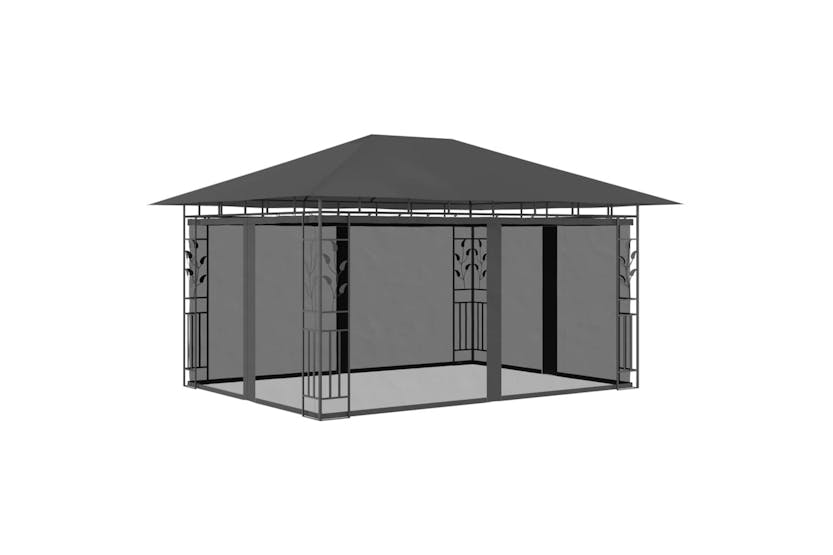 vidaXL 47973 Gazebo With Mosquito Net 4x3x2.73 M Anthracite 180 G/m² vidaXL 47973 Gazebo With Mosquito Net 4x3x2.73 M Anthracite 180 G/m²