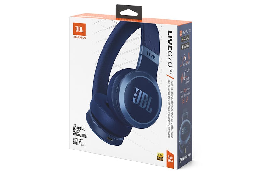 JBL Live 670NC On-Ear Wireless Noise Cancelling Headphone | Blue JBL Live 670NC On-Ear Wireless Noise Cancelling Headphone | Blue